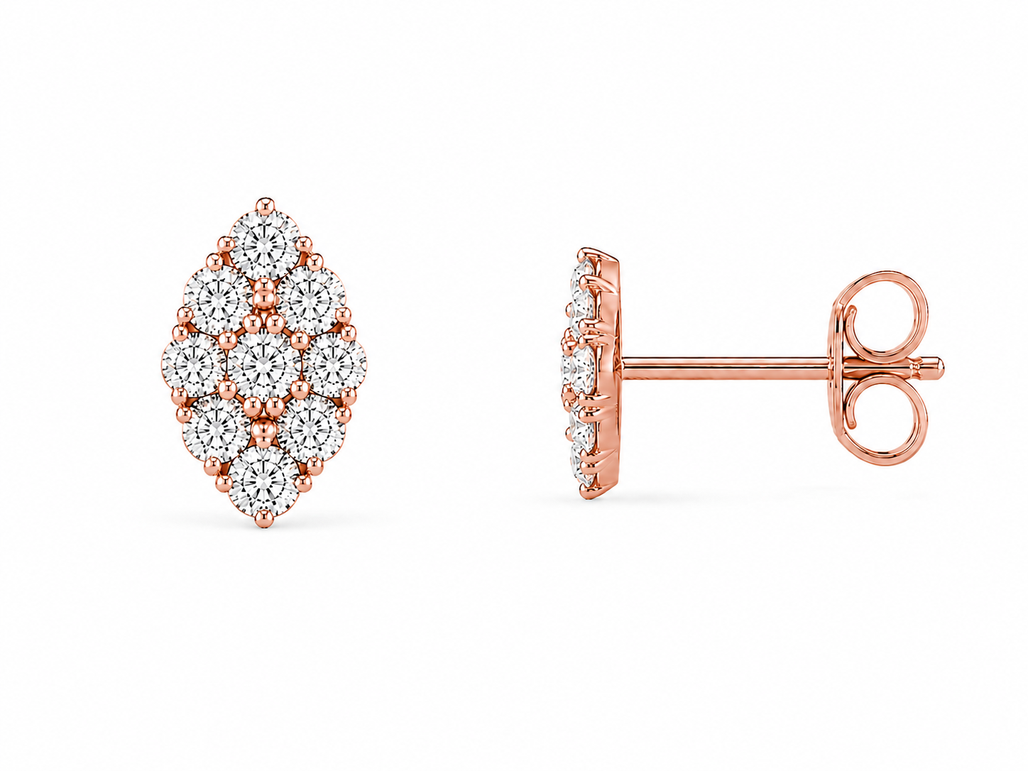 Halo Mini Pearshape diamond studs