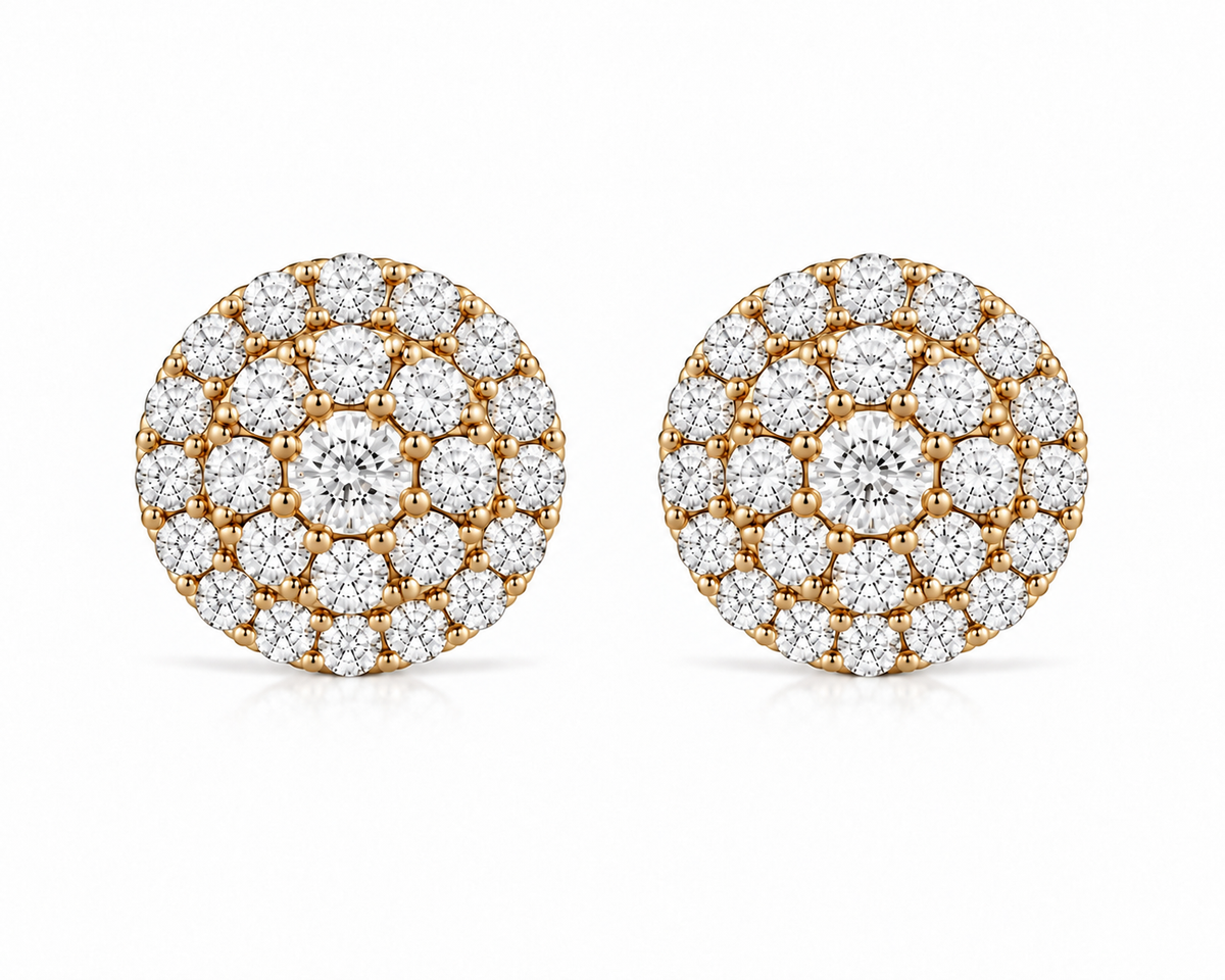 Halo Round Diamonds Studs