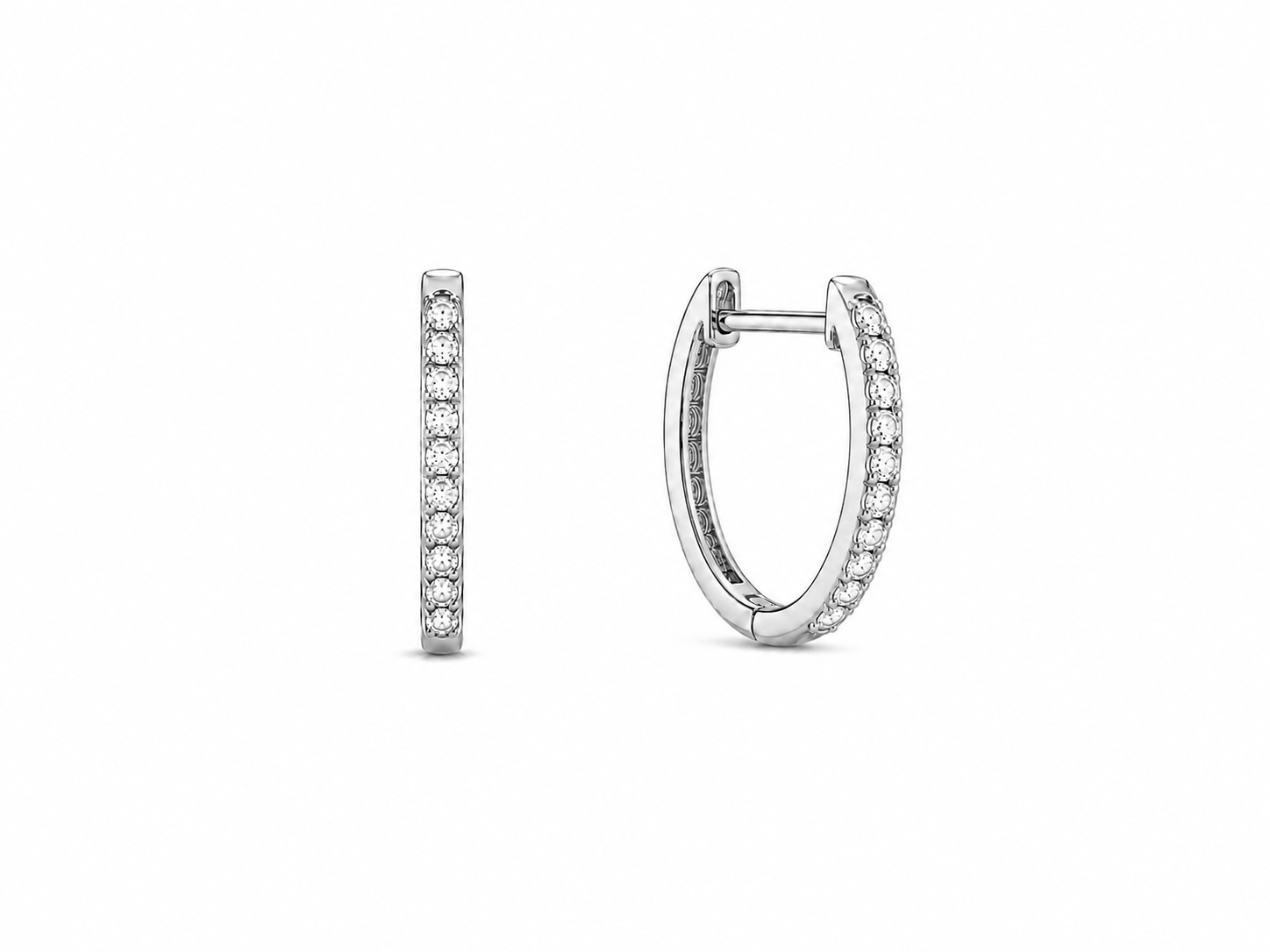 Classic Pavé Diamonds Hoops
