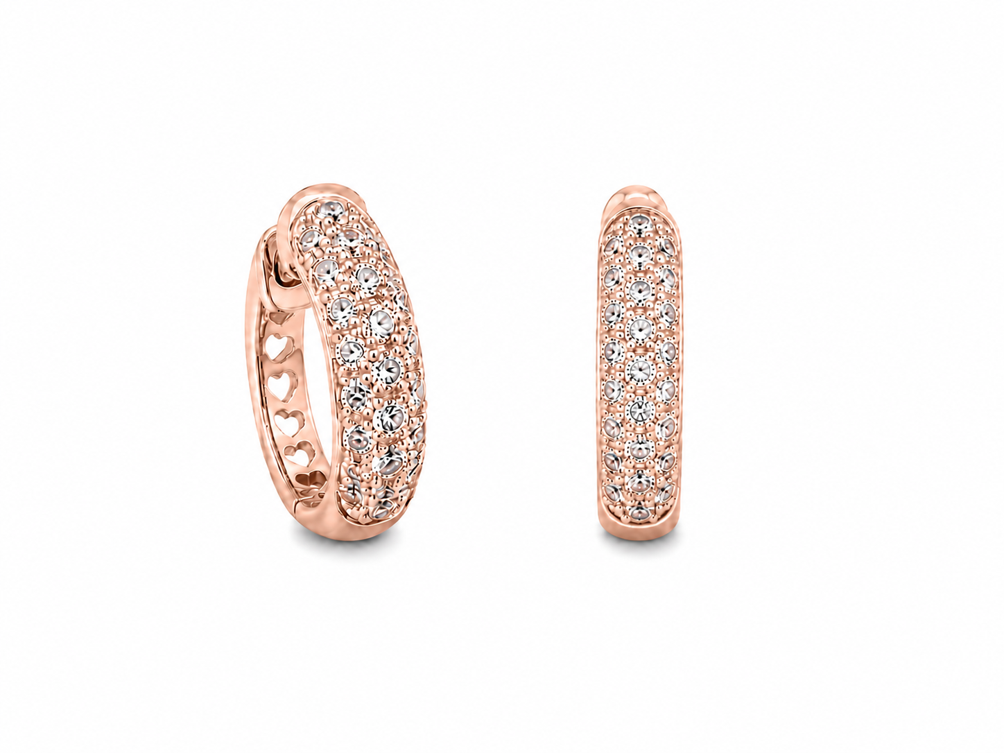 Pavé Heart Hoops
