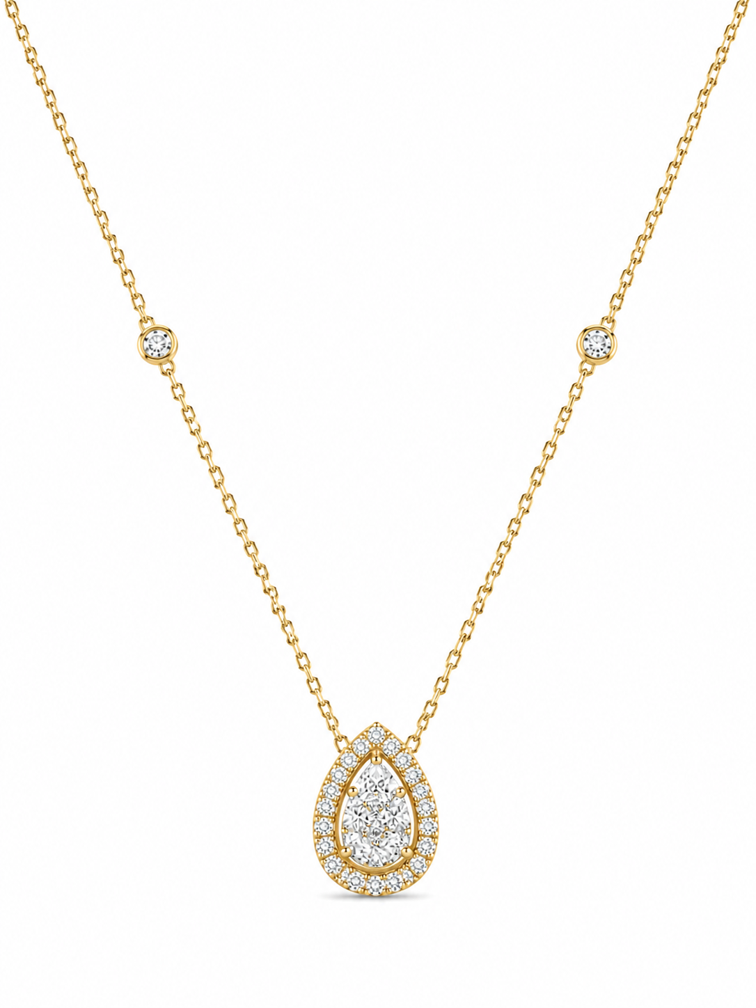 Halo Pear Necklace