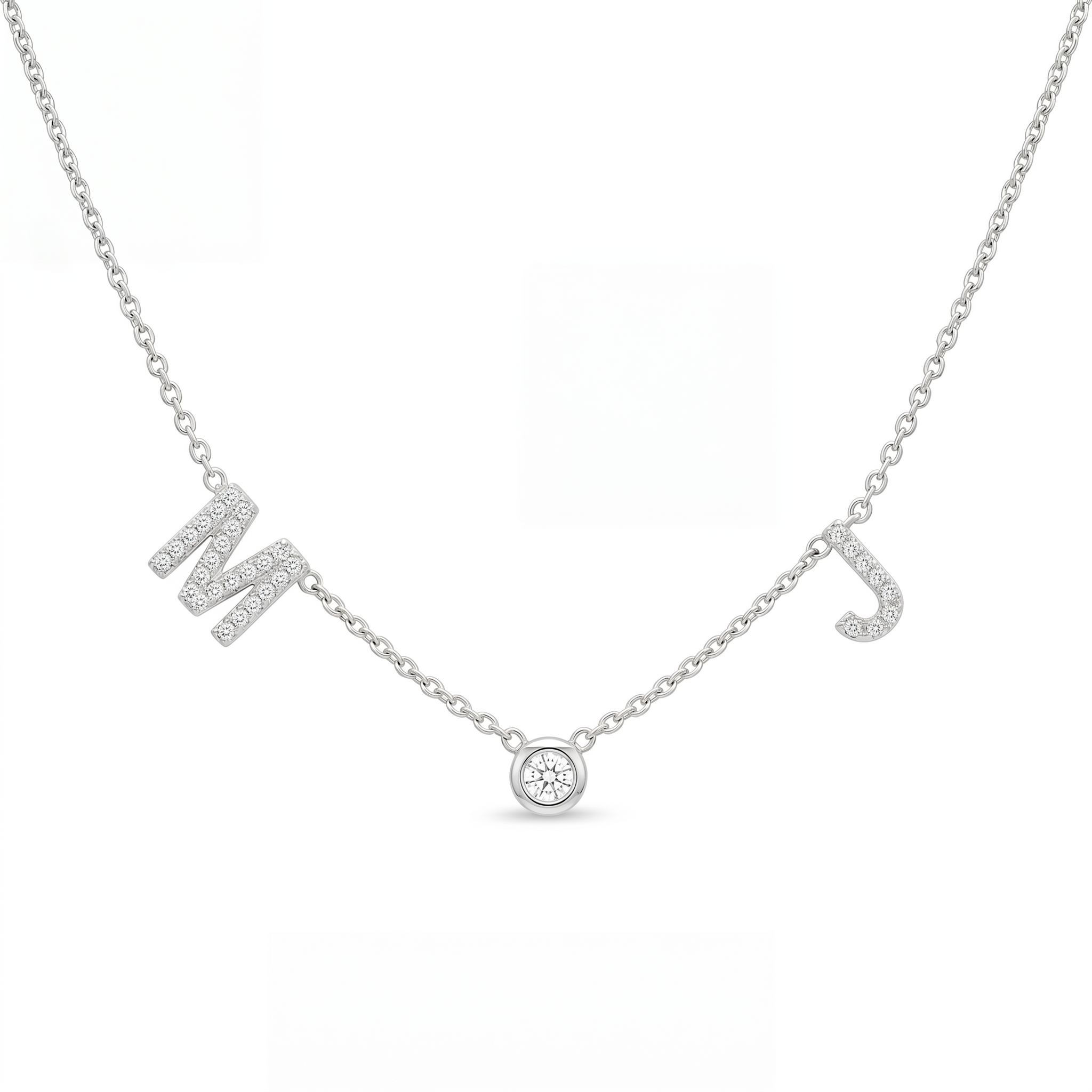 Double Initial Bezel Necklace