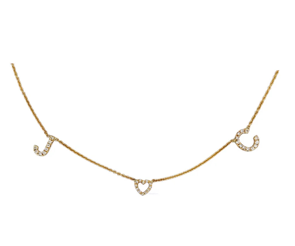 Double Initial Heart Necklace