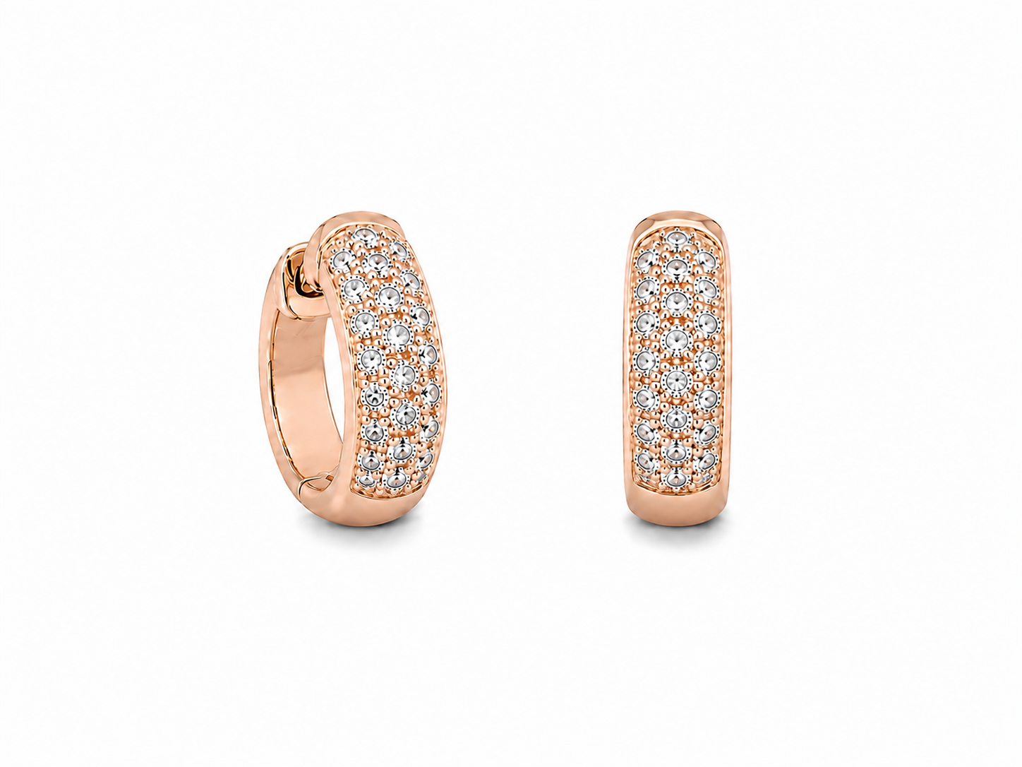 XS Pavé Diamond Hoop Earrings 0.35ct - 18K Gold