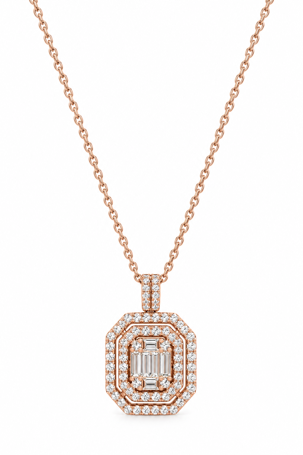 Classic Baguette Diamond Necklace