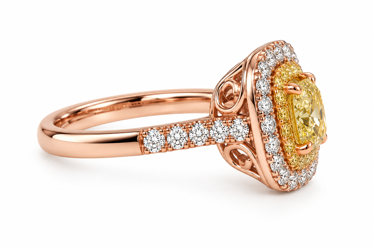 Yellow Cushion Ring