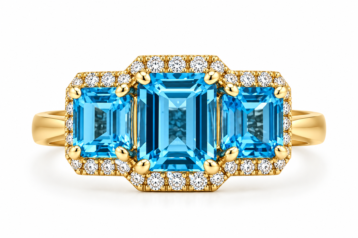 Bague Trilogie Bleu Suisse