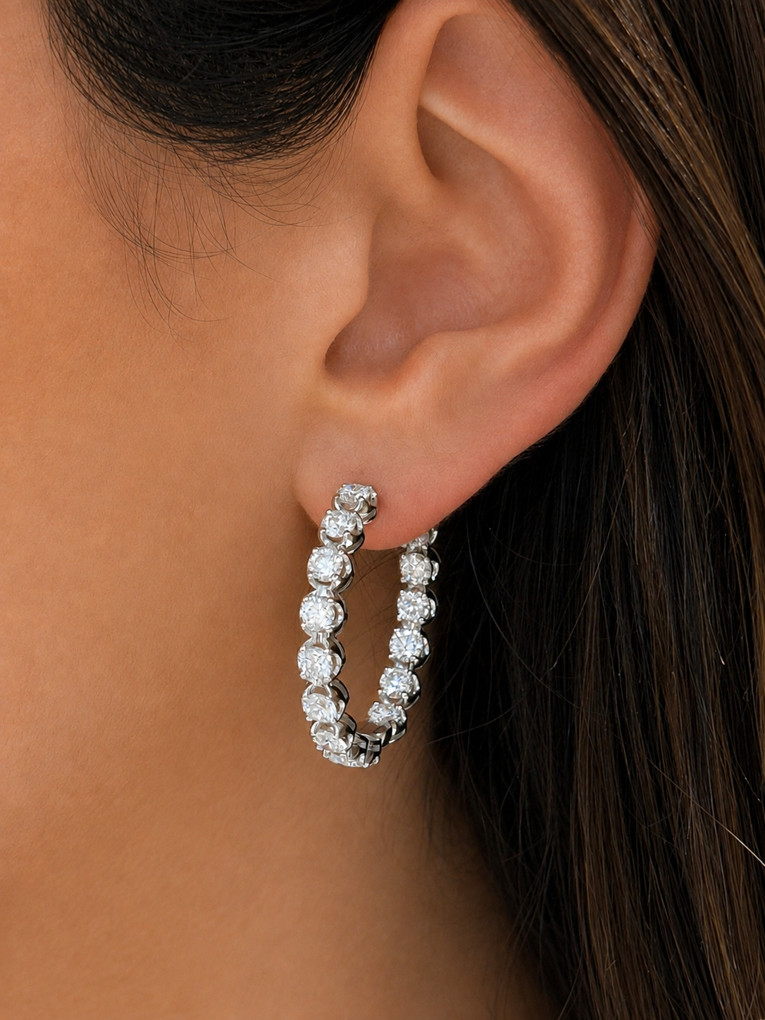 Inside out Diamond Hoops