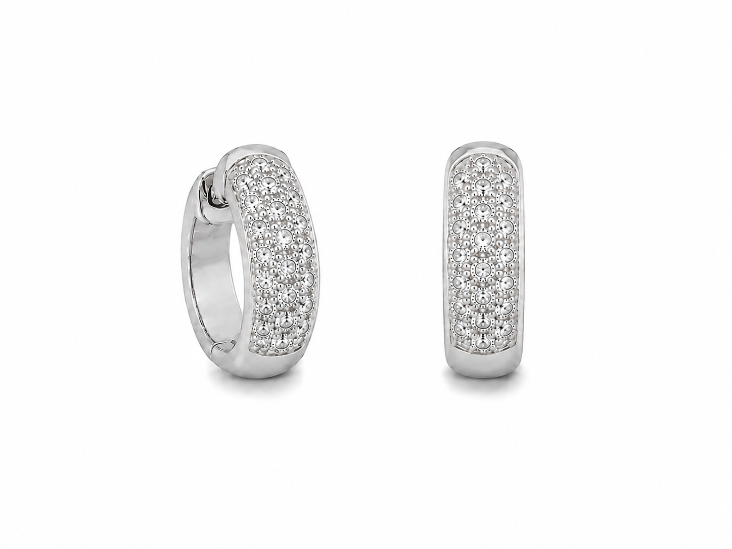 XS Pavé Diamond Hoop Earrings 0.35ct - 18K Gold