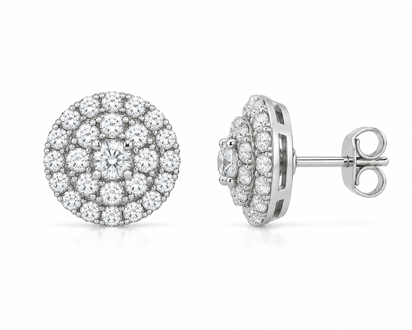 Halo Round Diamonds Studs