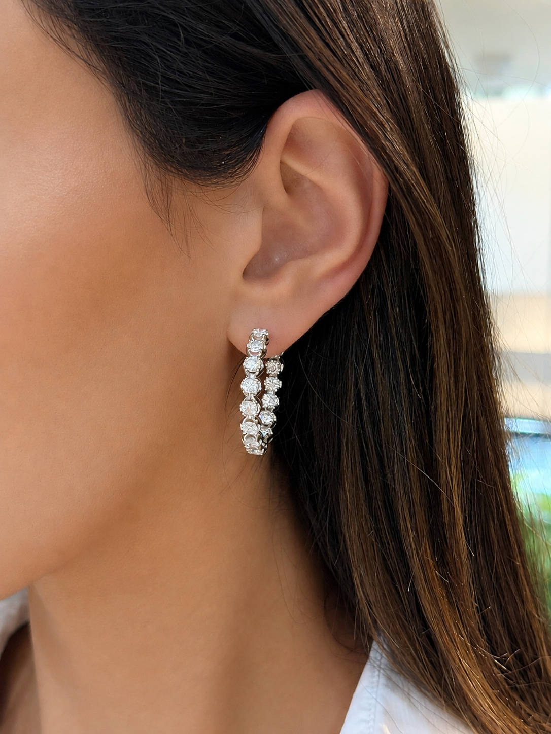 Inside out Diamond Hoops