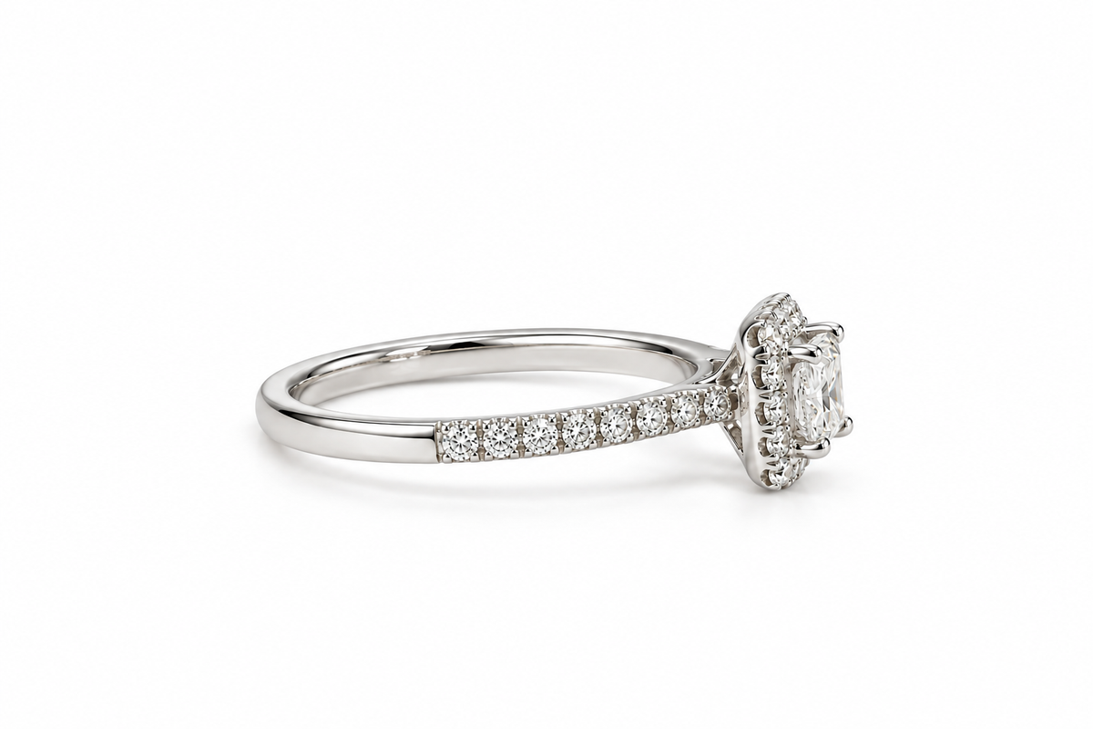 Princess Cut Halo Ring