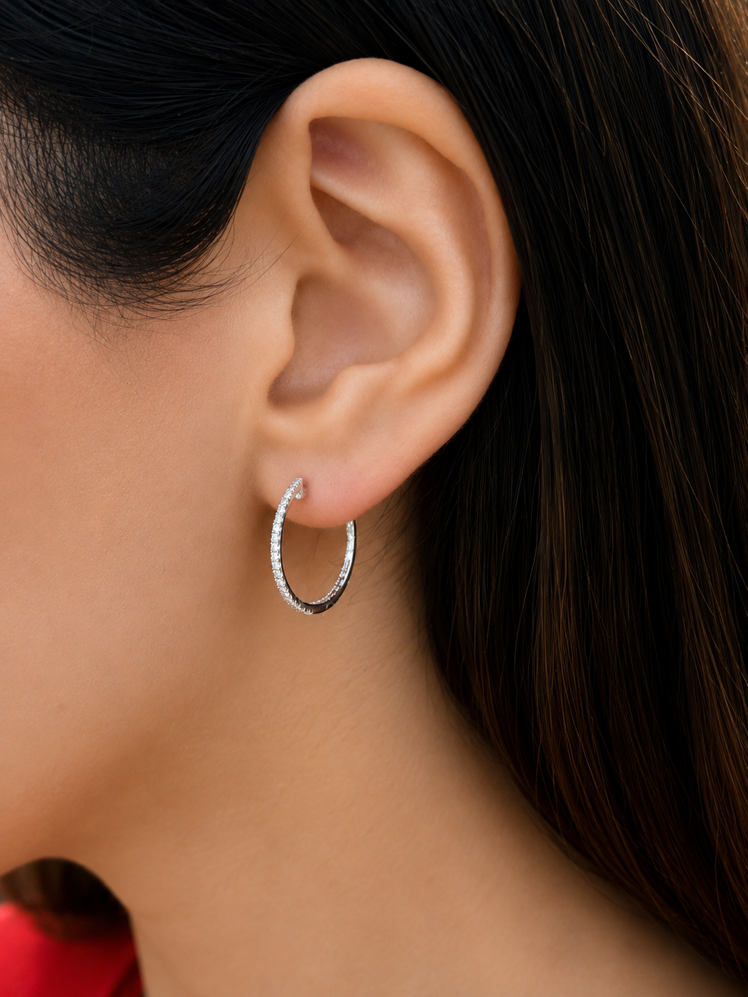 Classic Thin Diamond Hoops