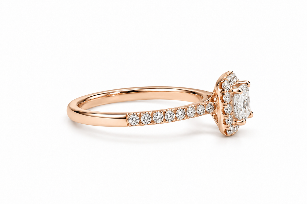 Princess Cut Halo Ring