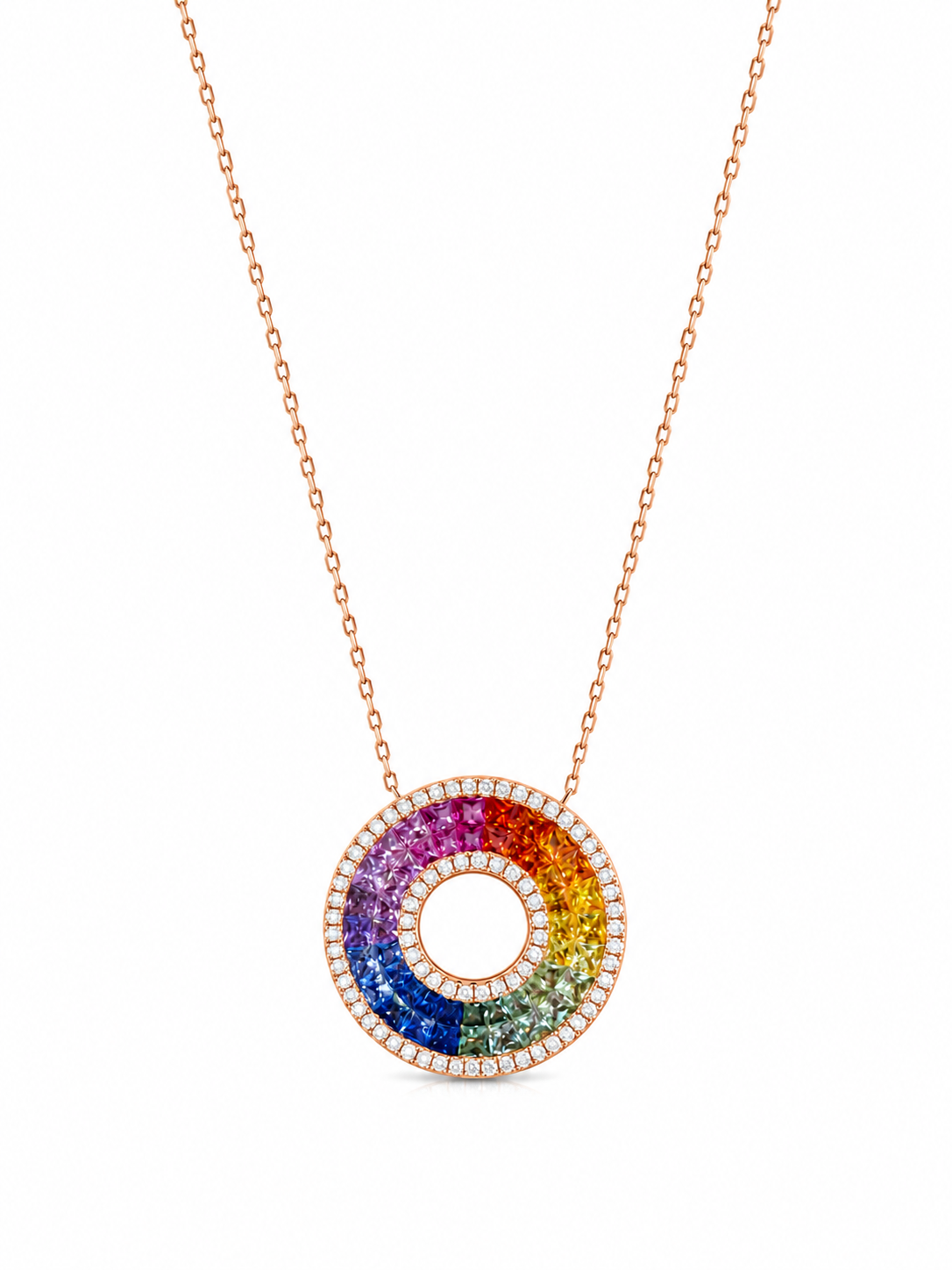 Circle Rainbow Necklace