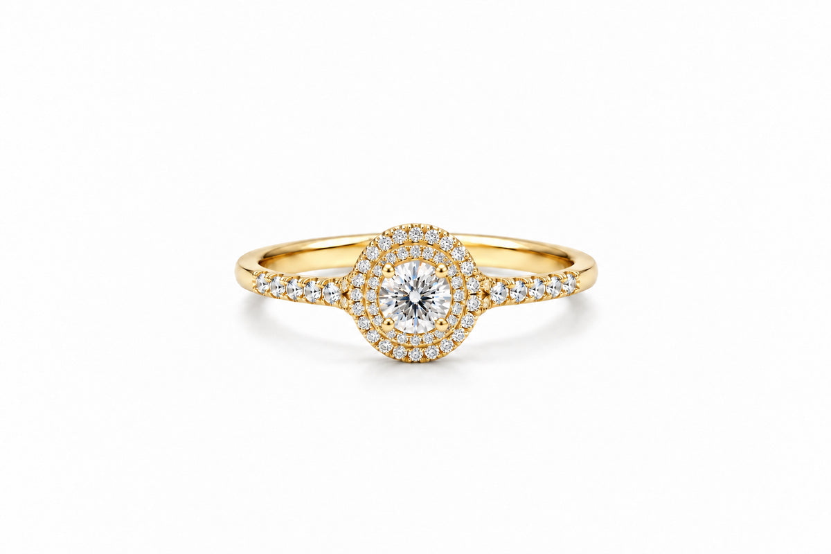 Double Halo Diamond Ring