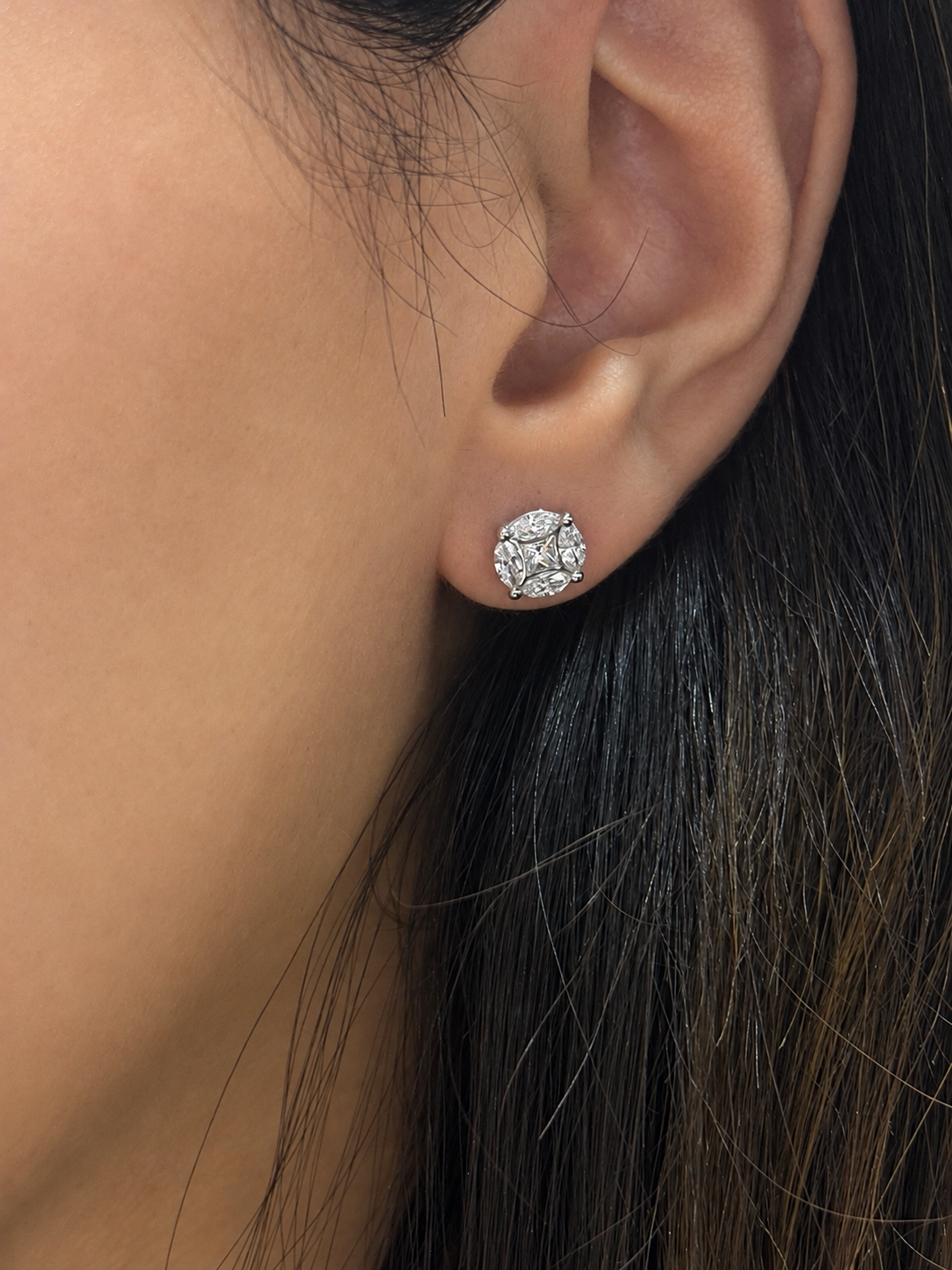 Princess Marquise Diamond Stud Earrings