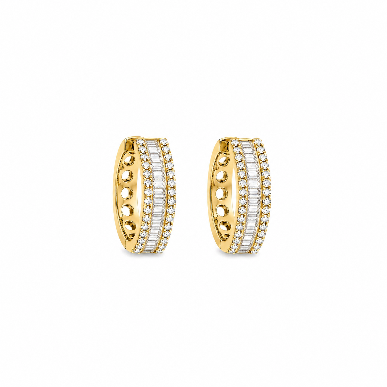 Baguette Diamond Hoops