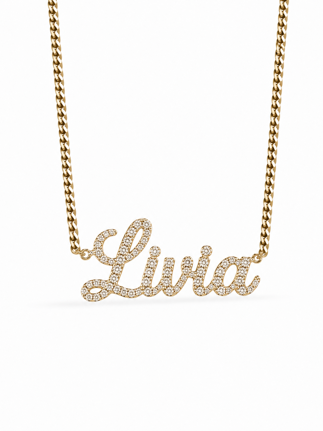 Chunky Curb Script Name Necklace