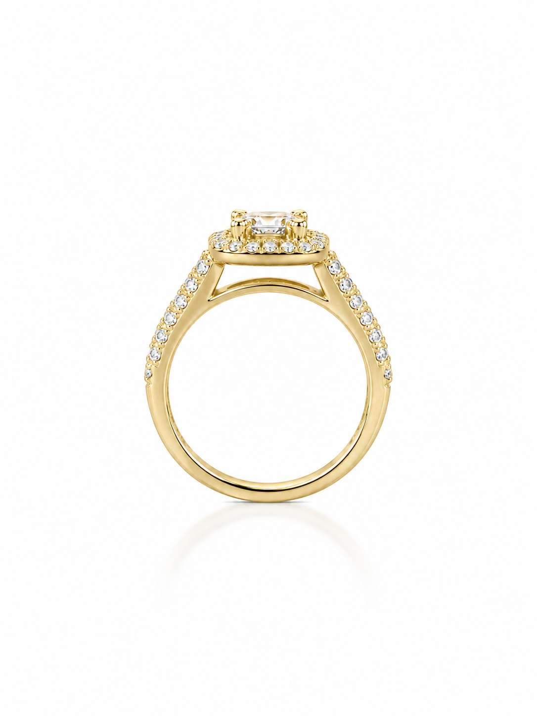 Halo Baguette Ring