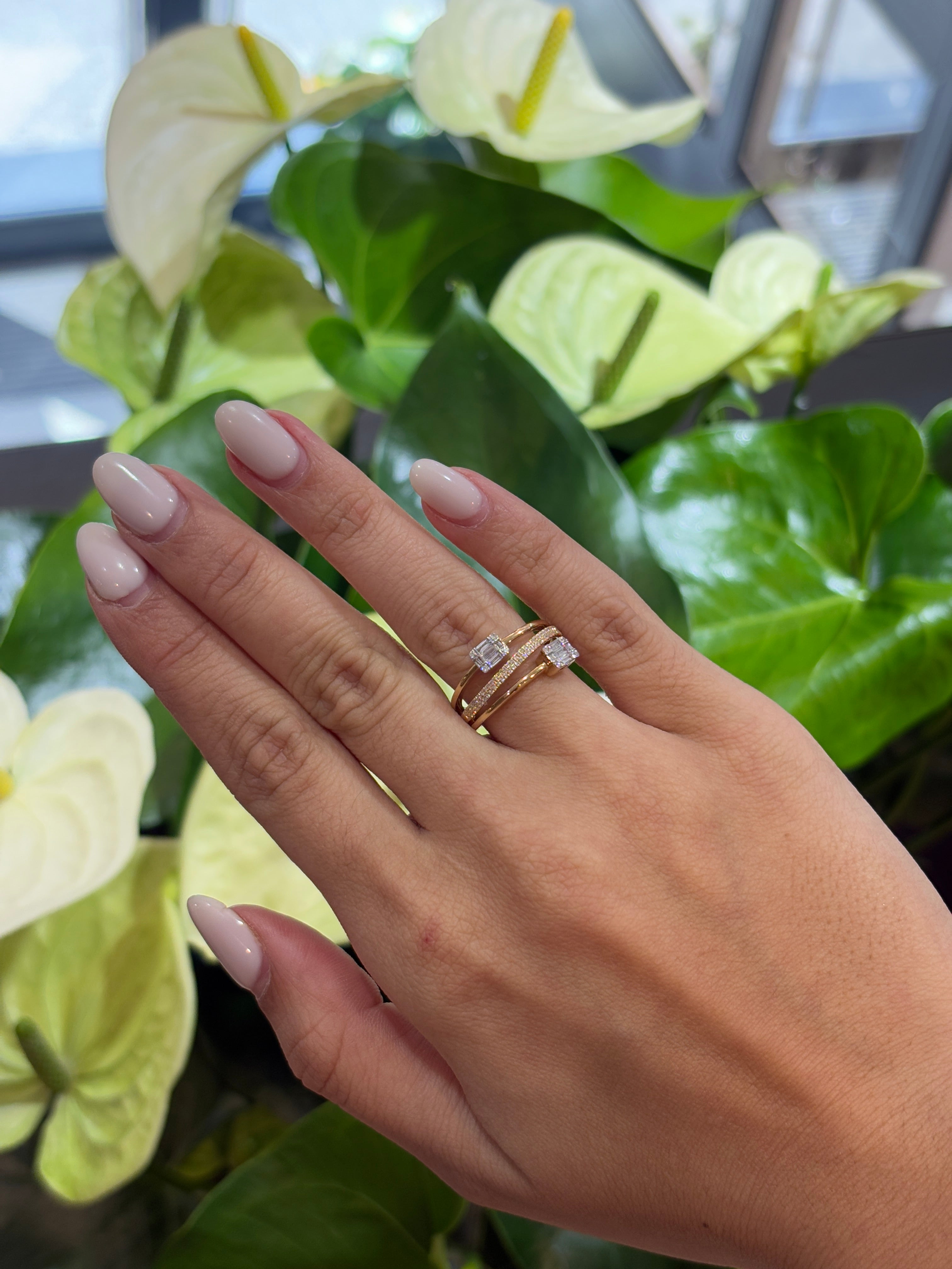 Duo Emerald Wrap Ring
