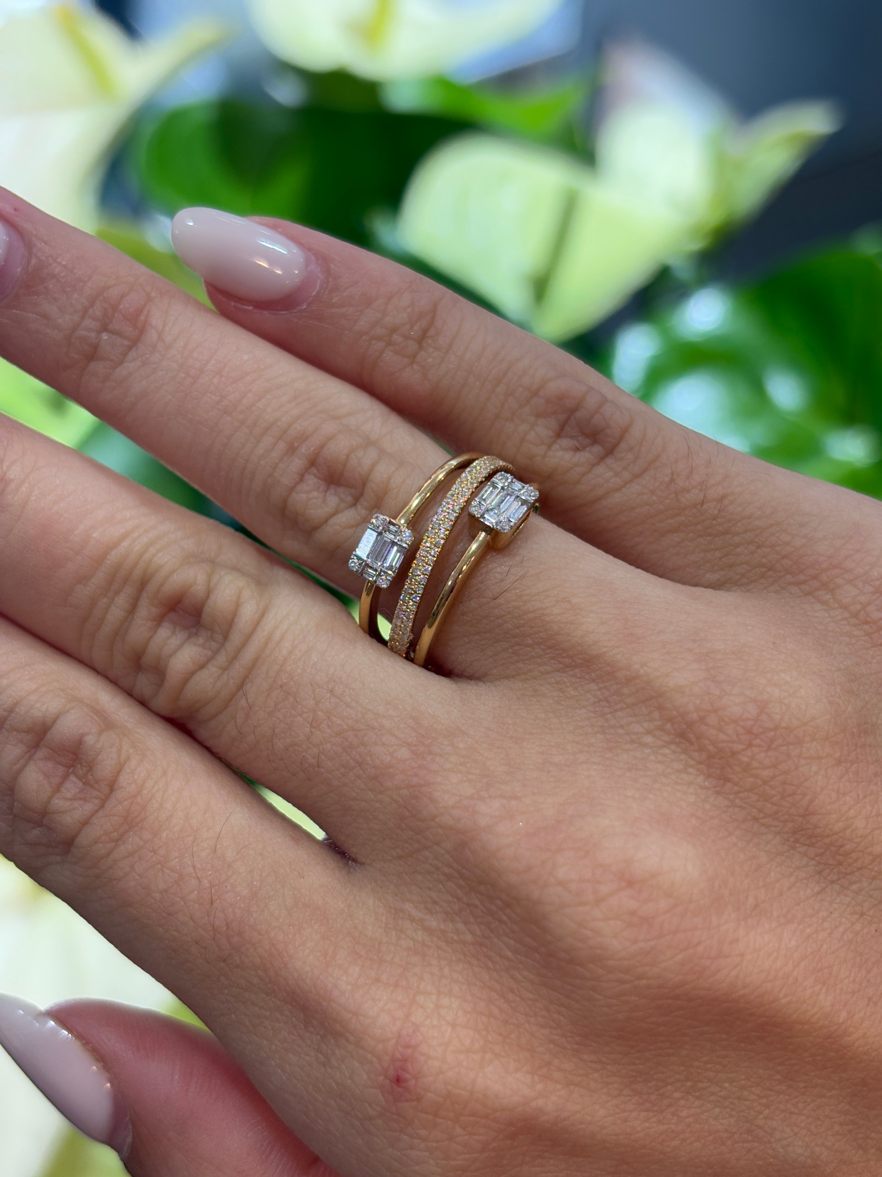 Duo Emerald Wrap Ring