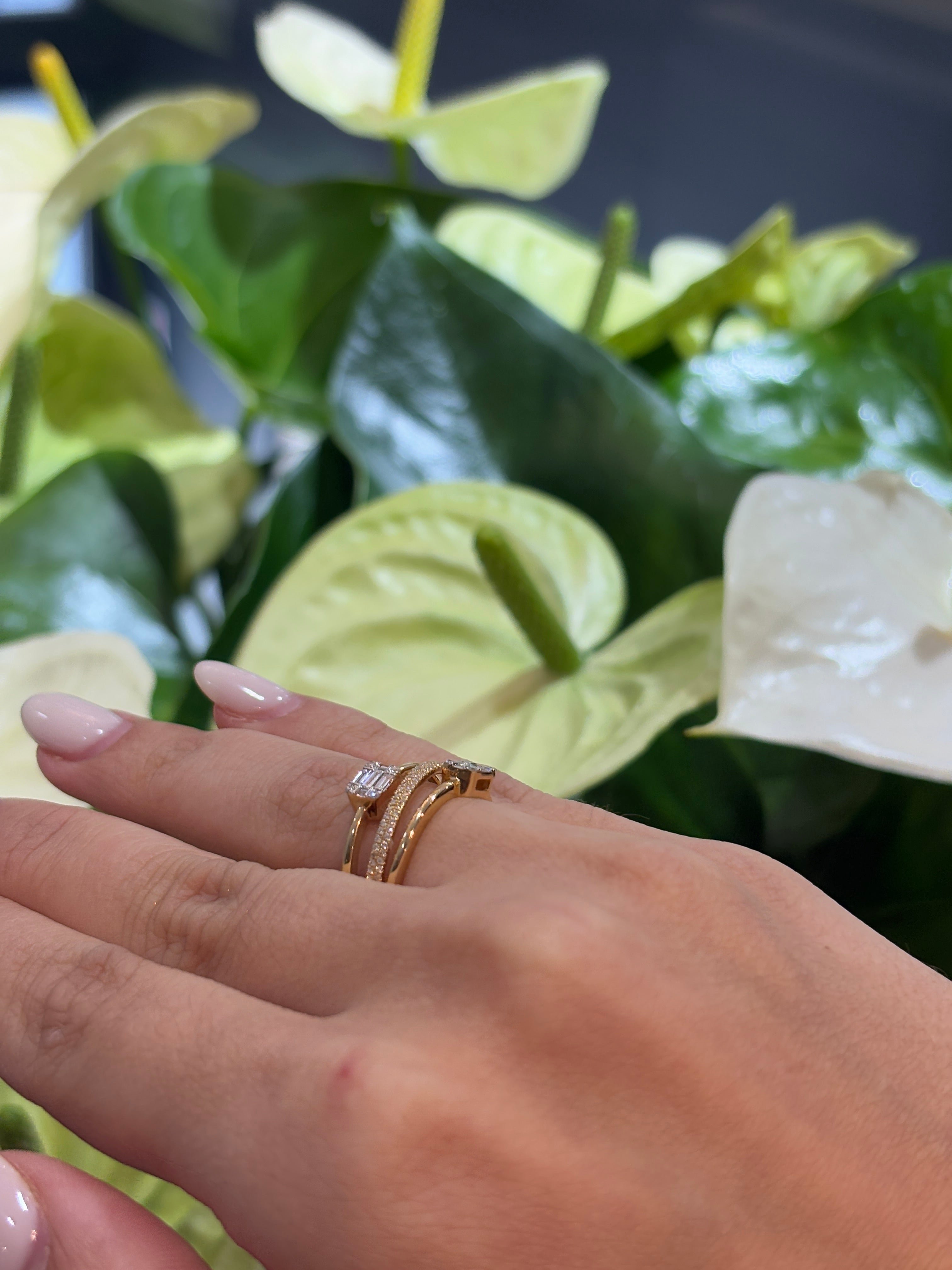 Duo Emerald Wrap Ring