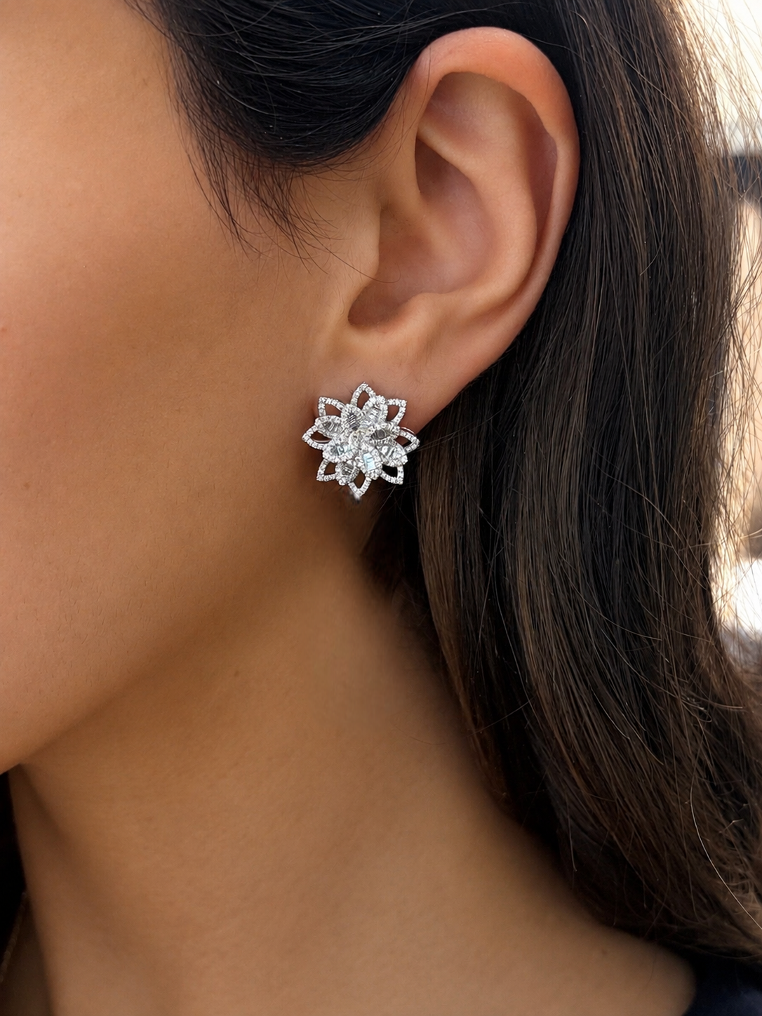 Snowflake Diamond Earrings