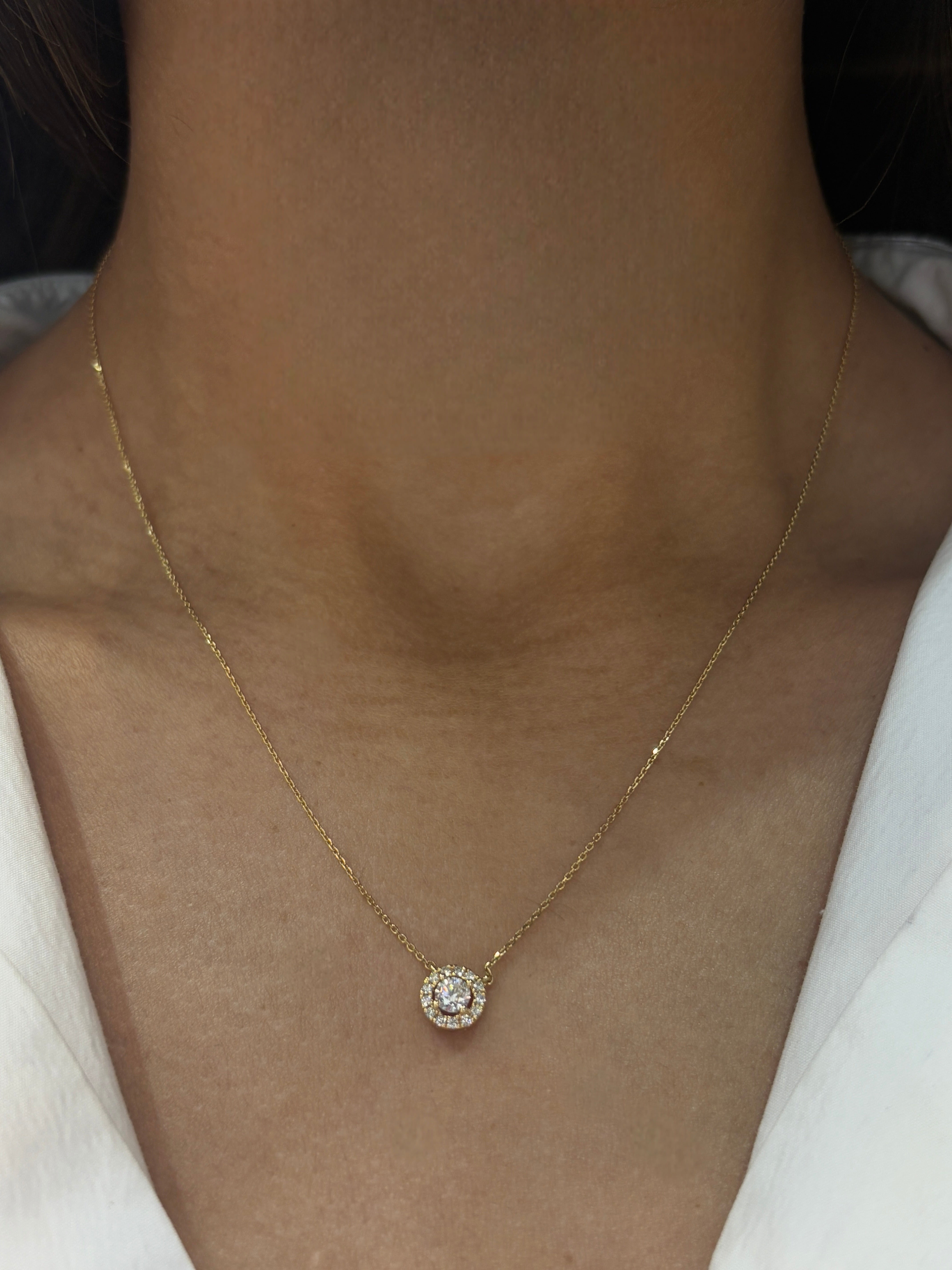 Halo Diamond Necklace - Large