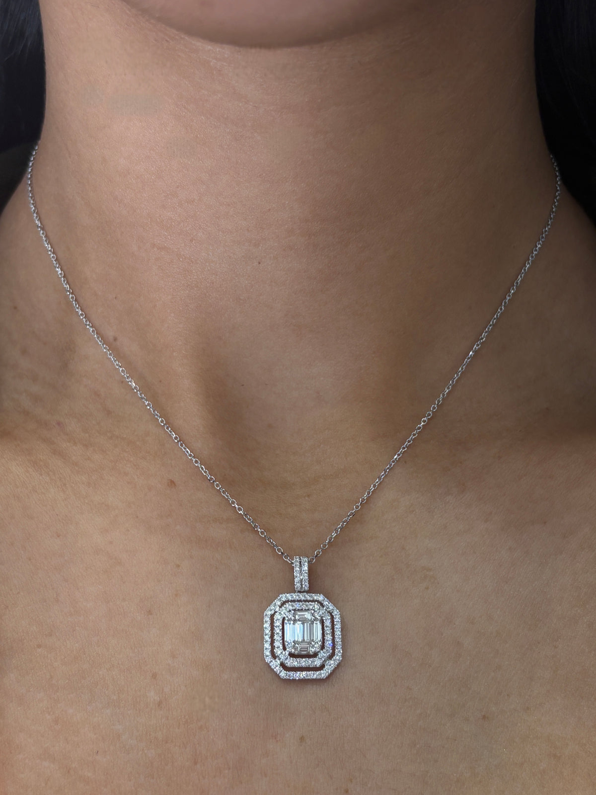 Classic Baguette Diamond Necklace