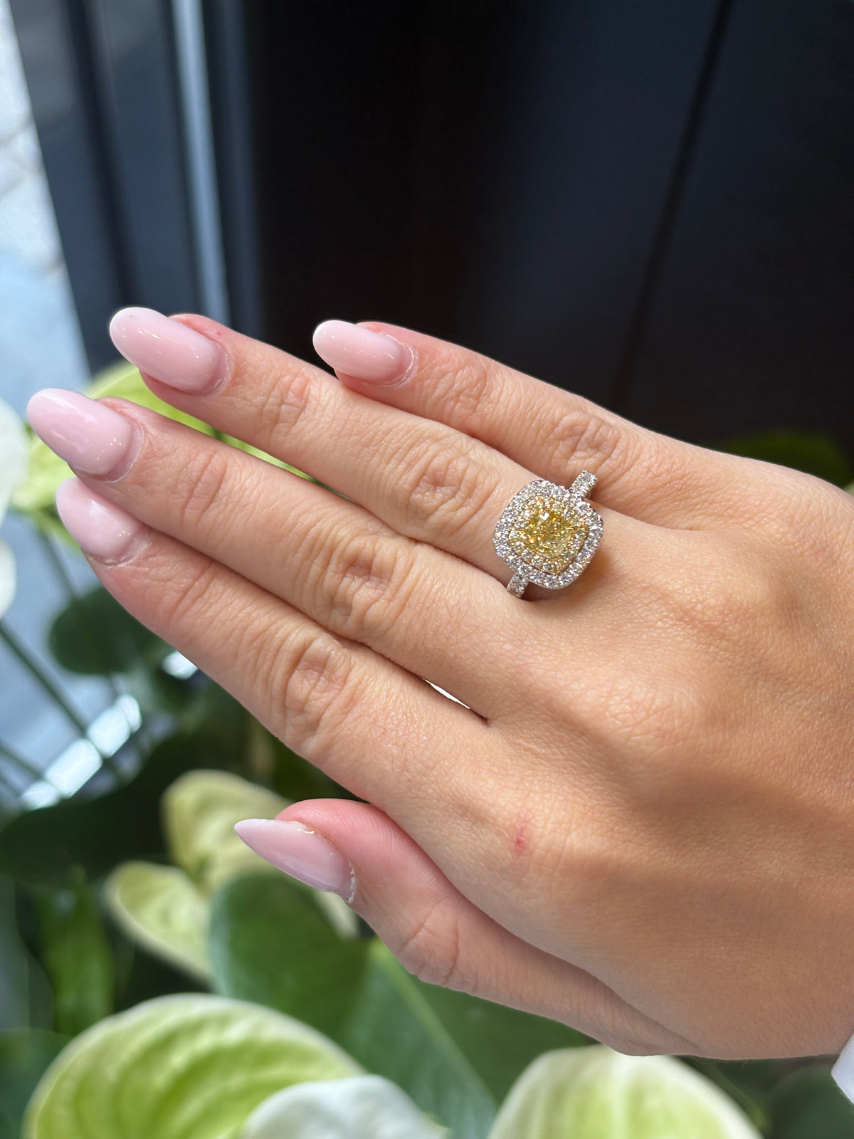 Yellow Cushion Ring
