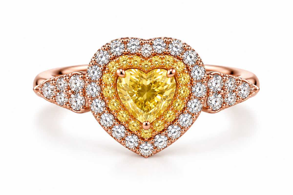 Yellow Heart Diamond Ring