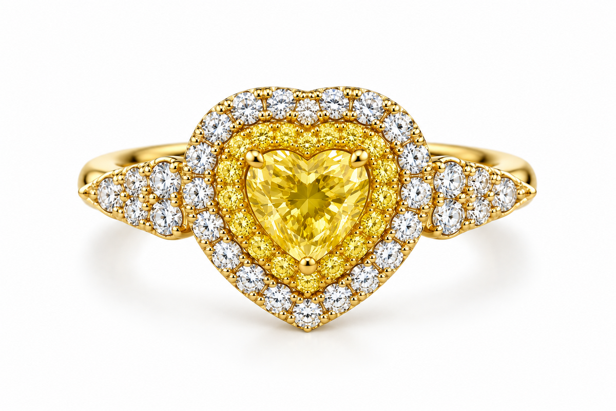 Yellow Heart Diamond Ring