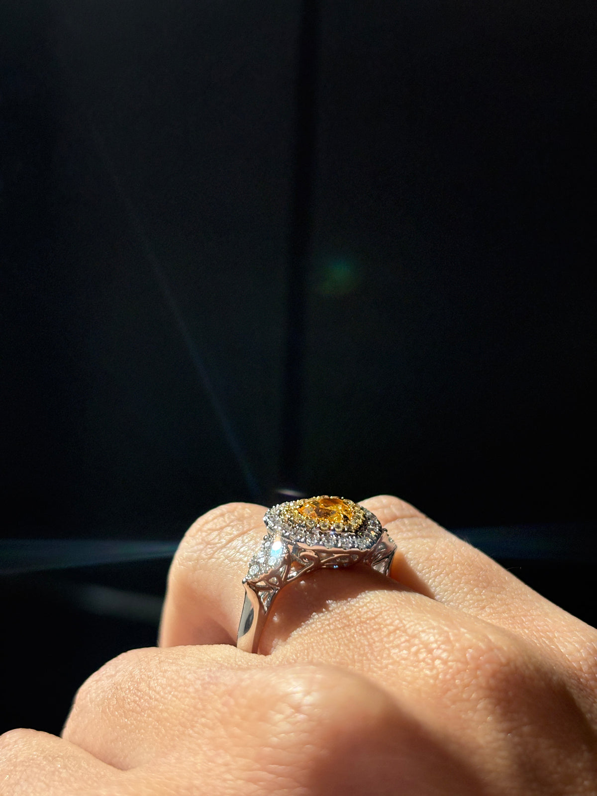 Yellow Heart Diamond Ring