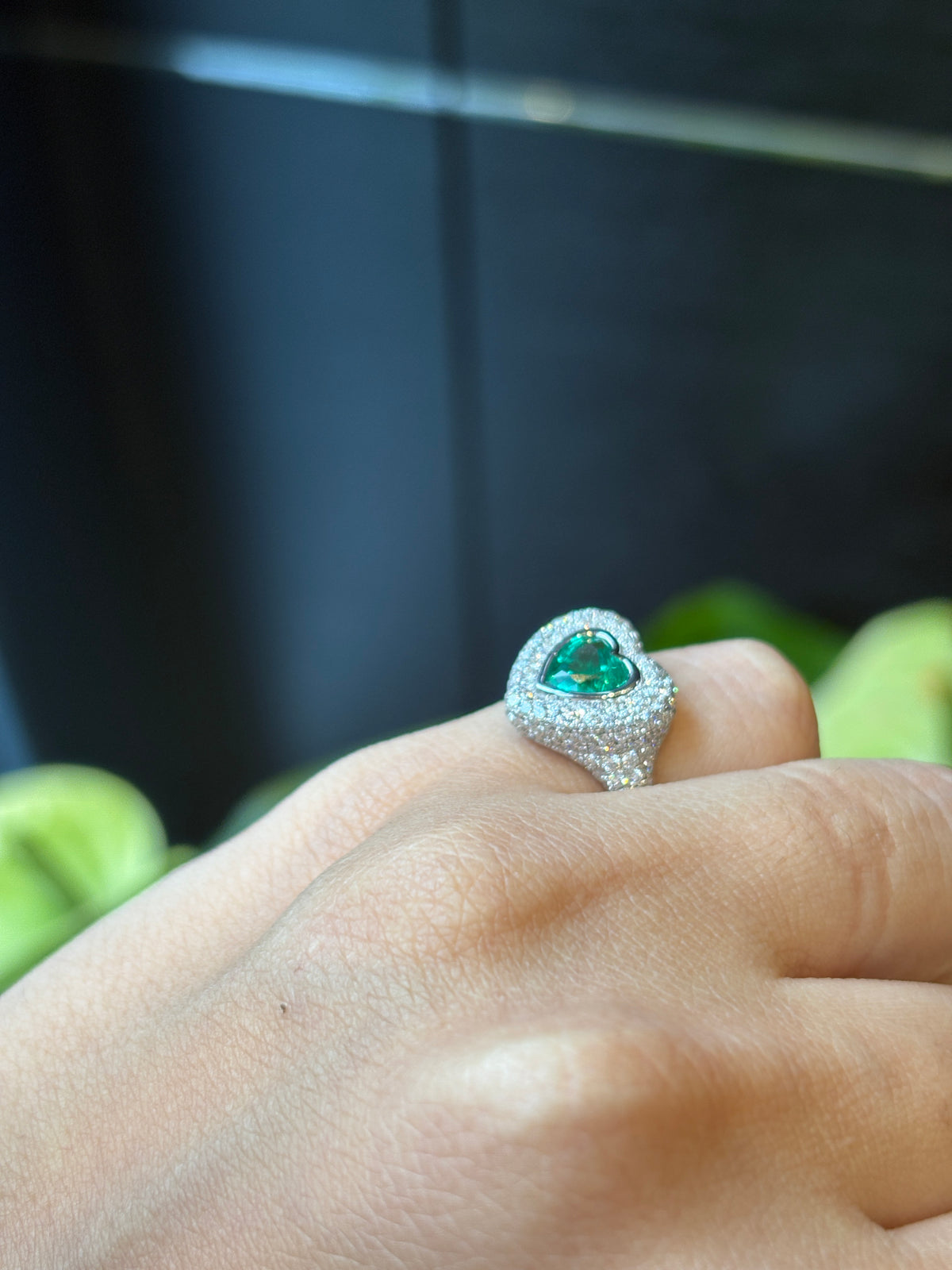 Green Pinky Heart