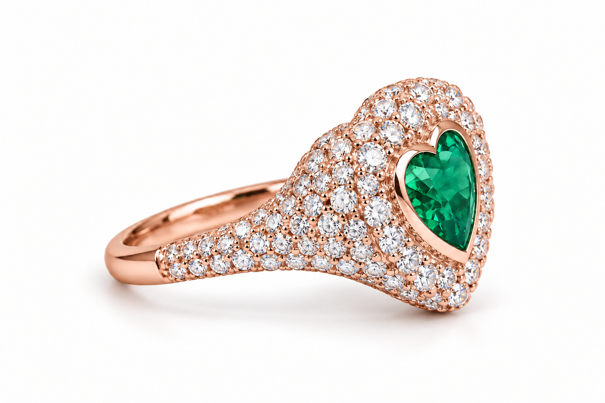 Green Pinky Heart