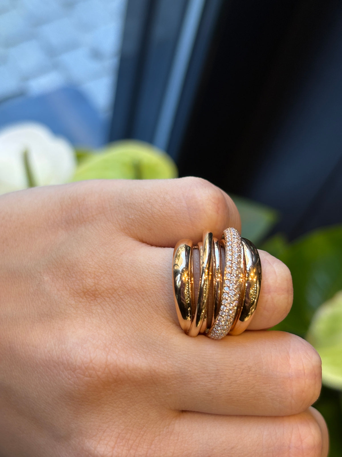 Crossover Diamond Ring