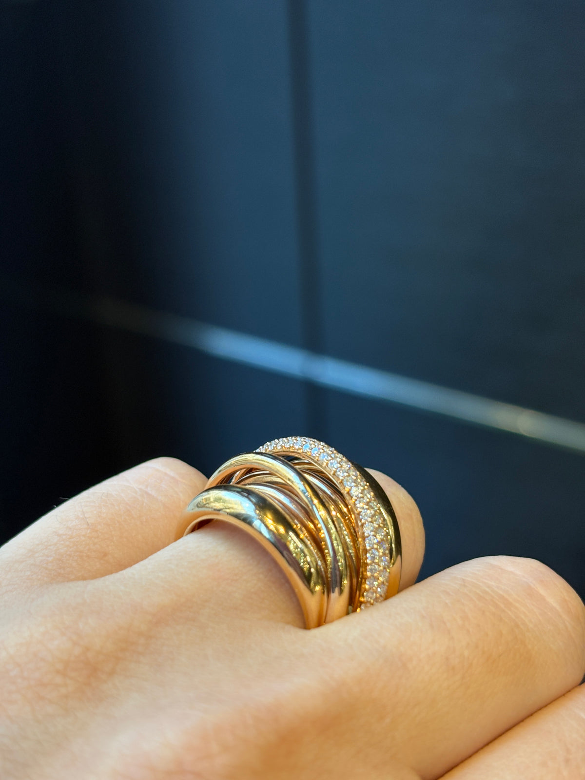 Crossover Diamond Ring