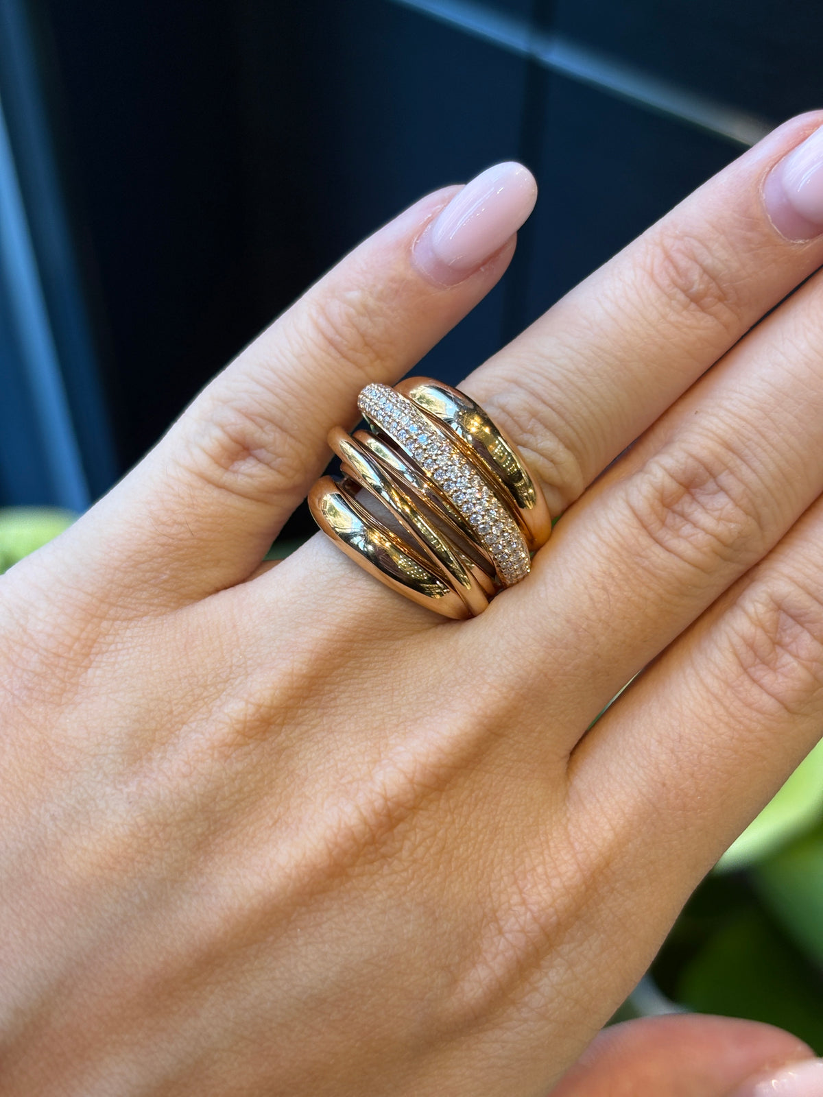 Crossover Diamond Ring