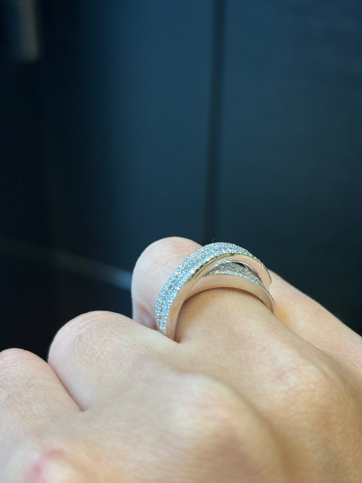 The Baguette Crossover Ring