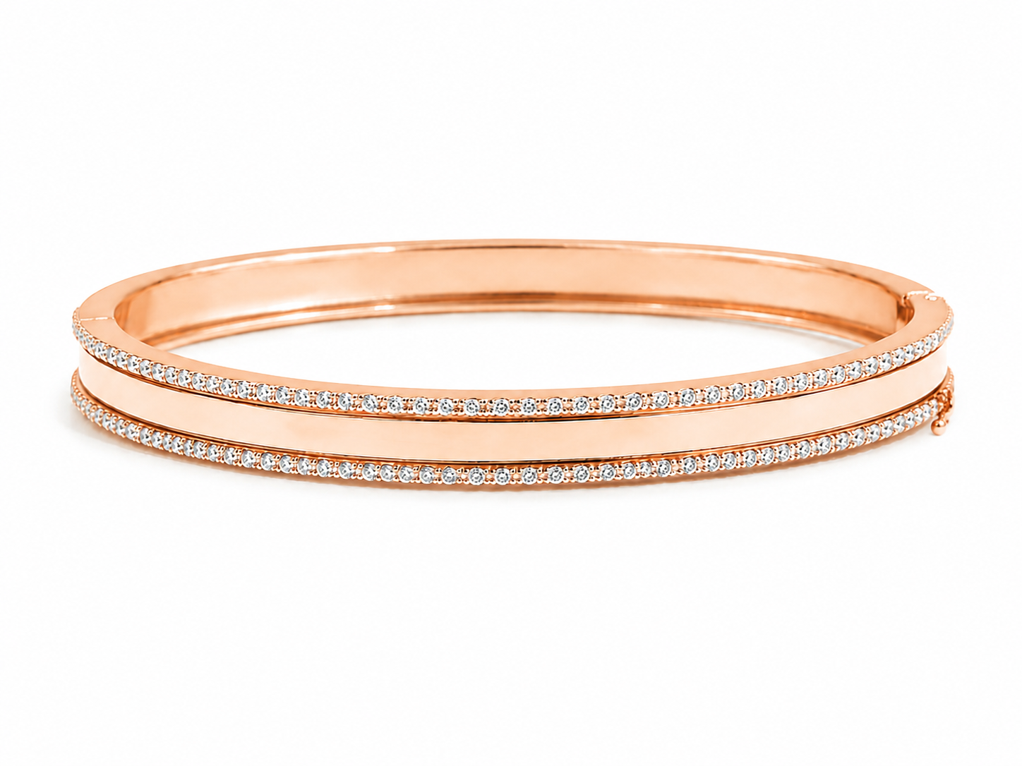 Border Pavé Diamond Bangle