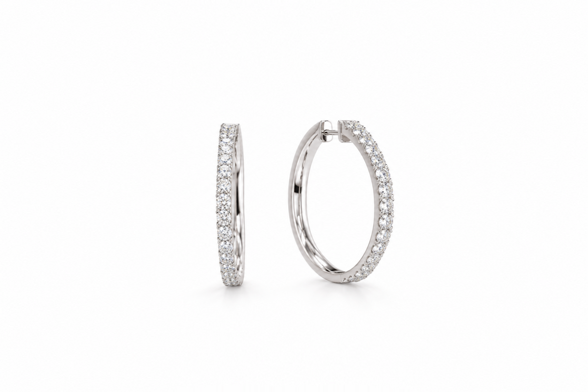 Classic Diamond Hoop Earrings- 0.40ct