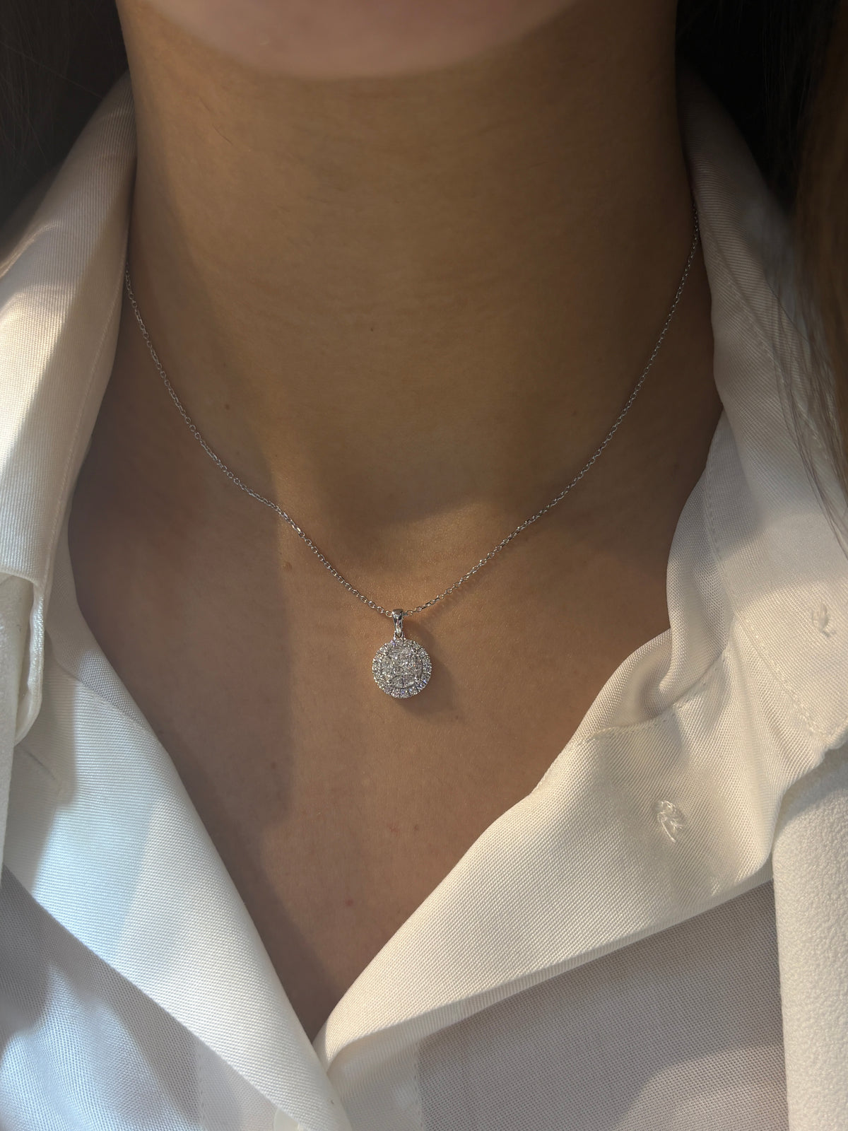 The Empress Diamond Halo Necklace