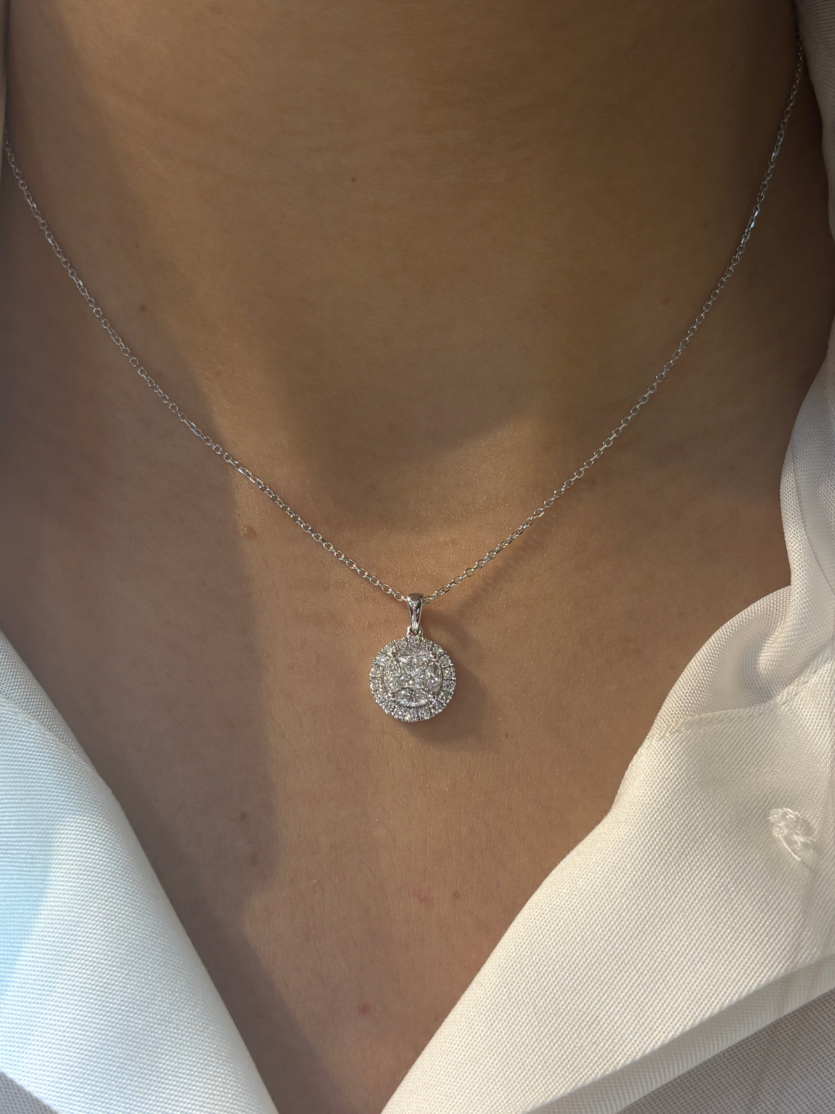 The Empress Diamond Halo Necklace