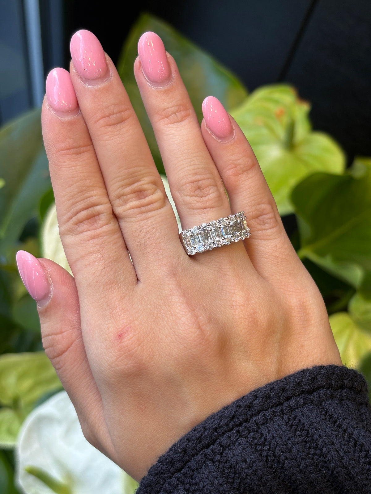 Chunky Bagio Diamond Ring