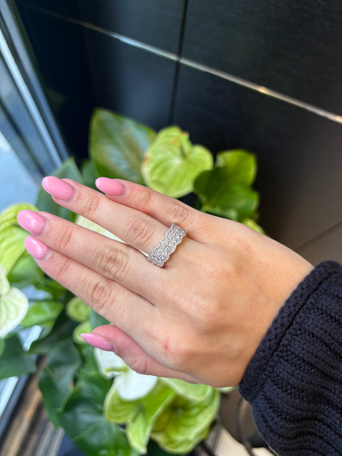 Milgrain Pavé Diamond Ring