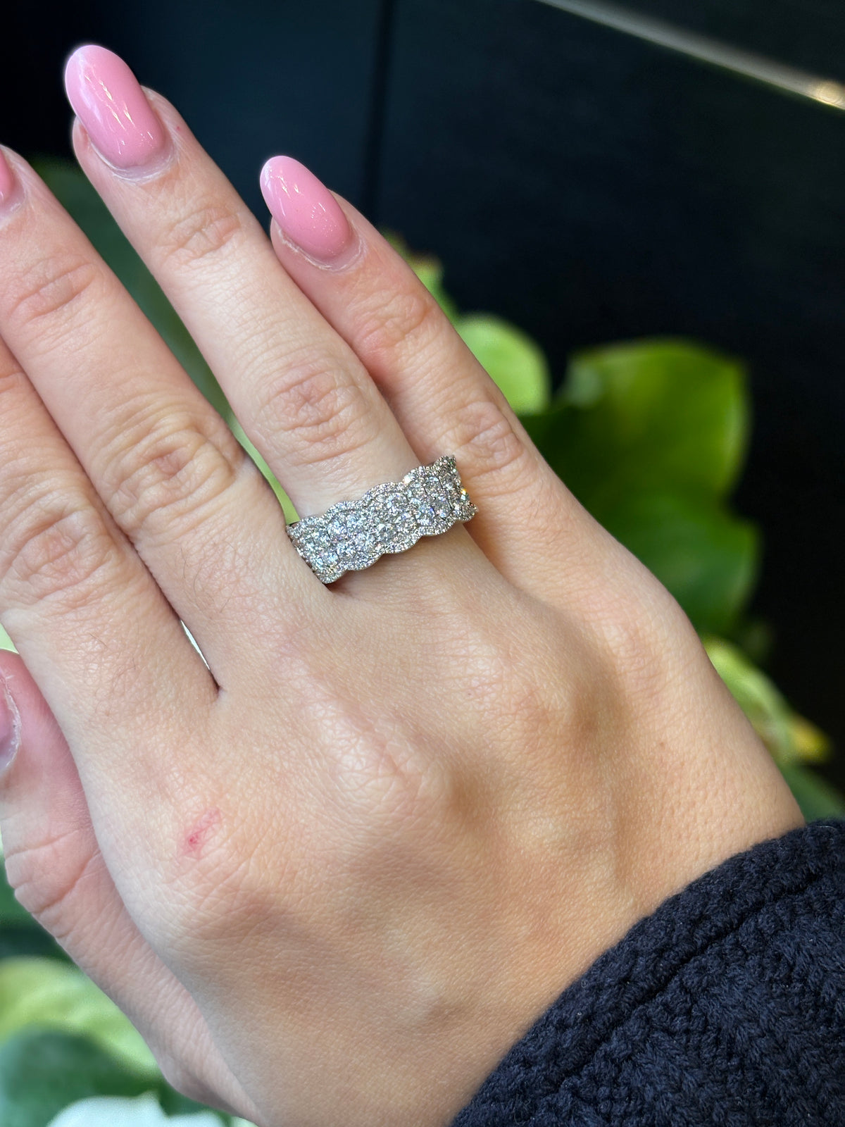 Milgrain Pavé Diamond Ring
