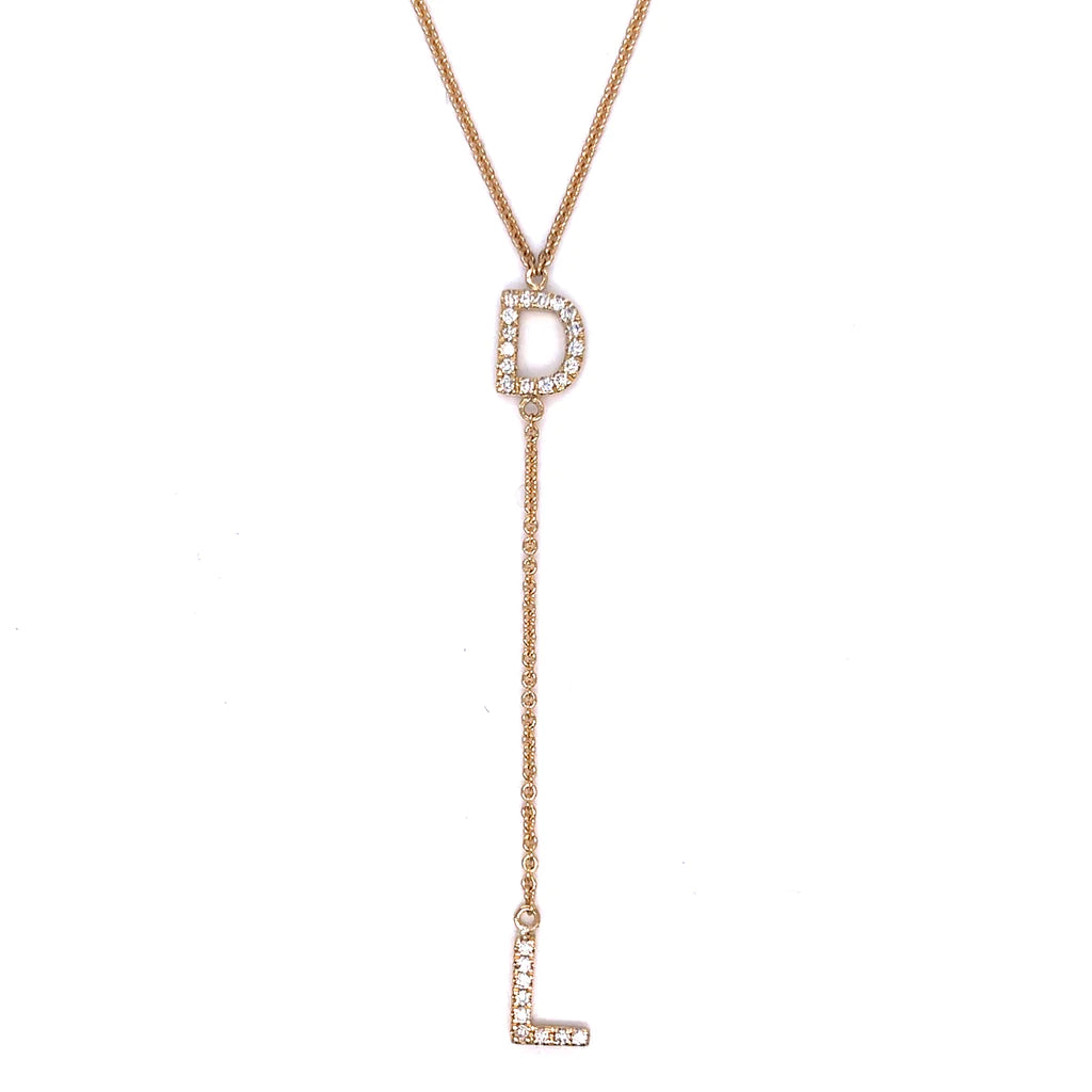 Long Double Initial Necklace