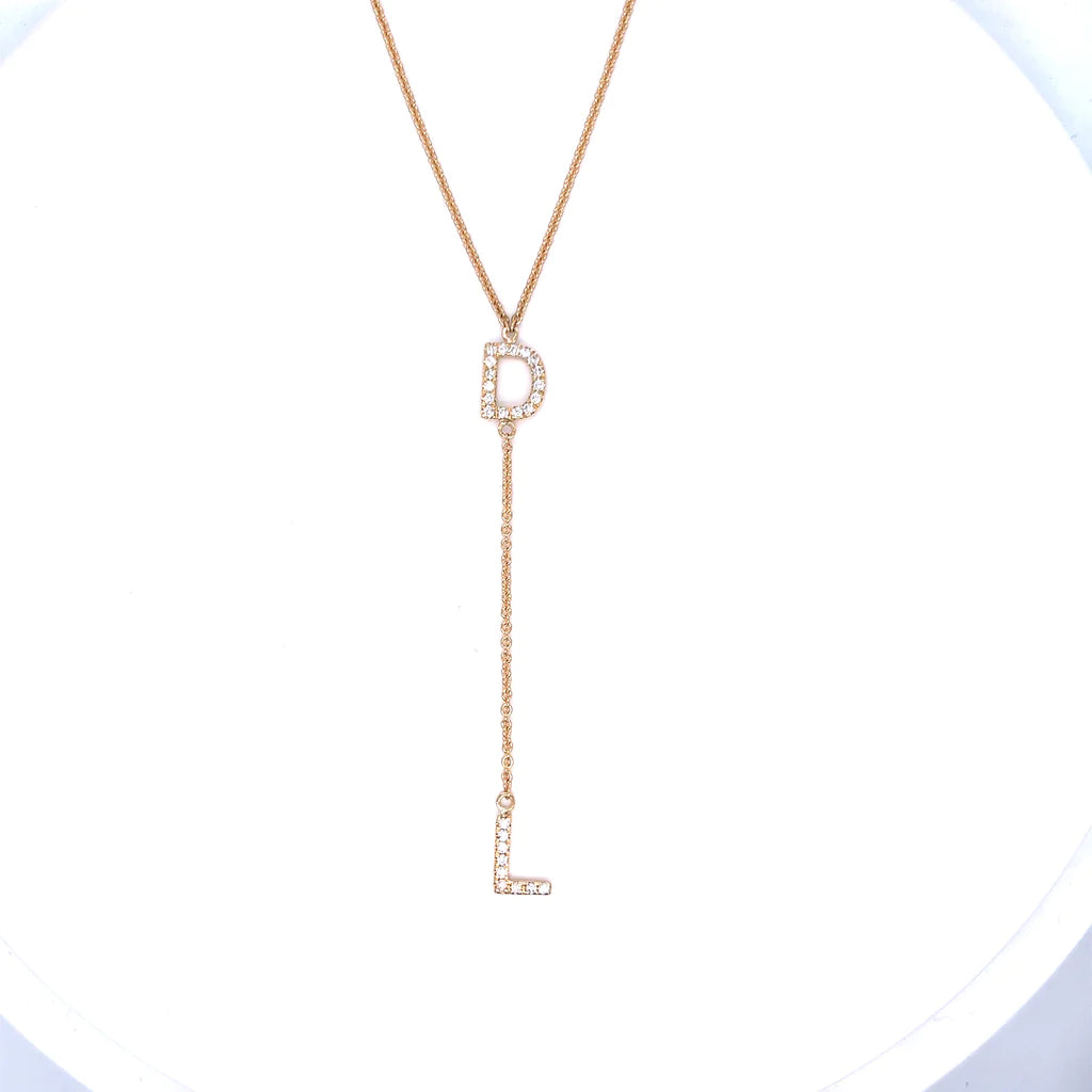 Long Double Initial Necklace
