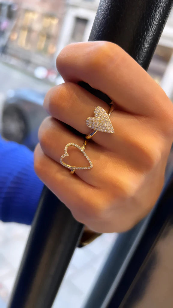 Open Carat Heart Ring